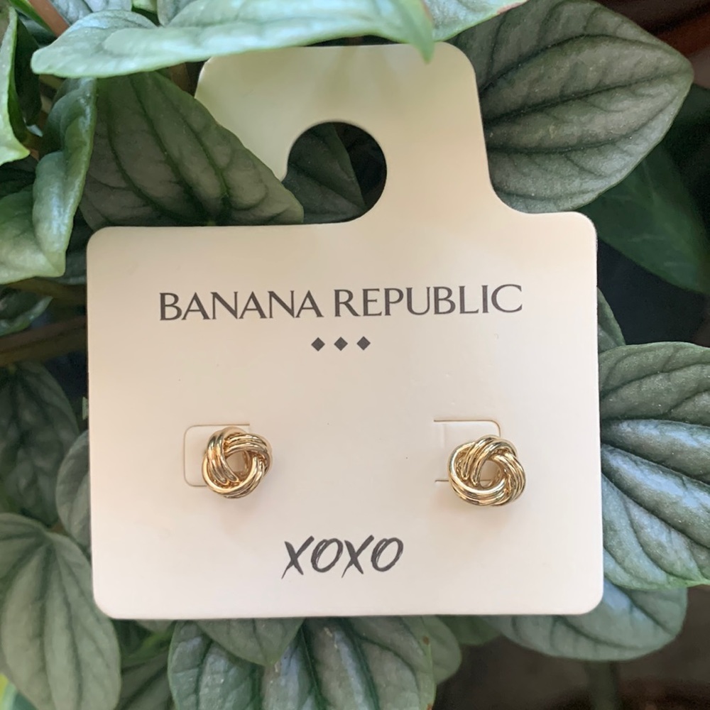 Banana Republic gold knot earrings.